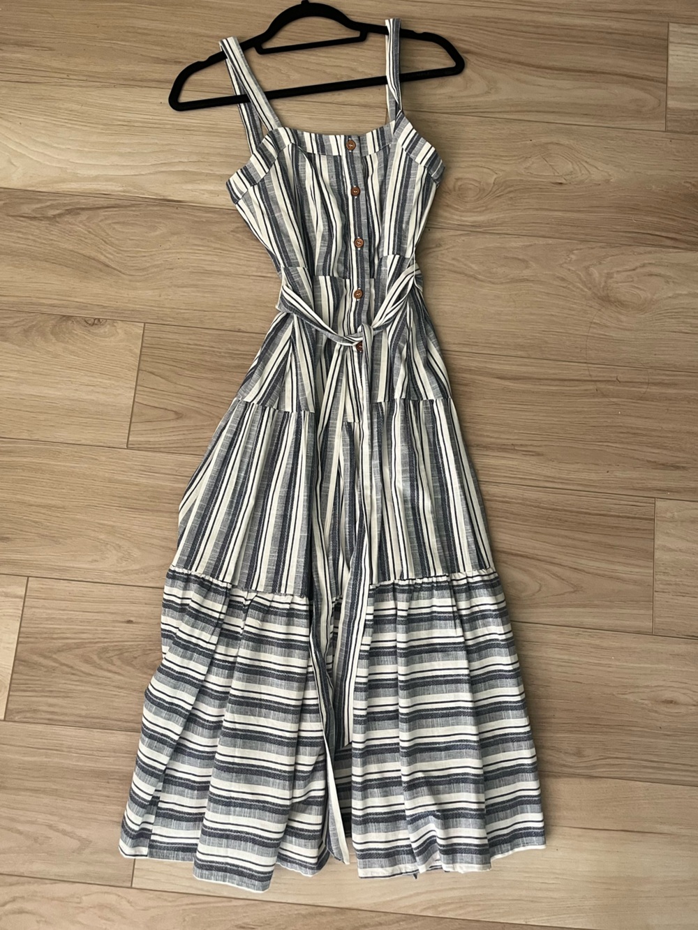 Lulu's Blue and White Striped Midi Dress